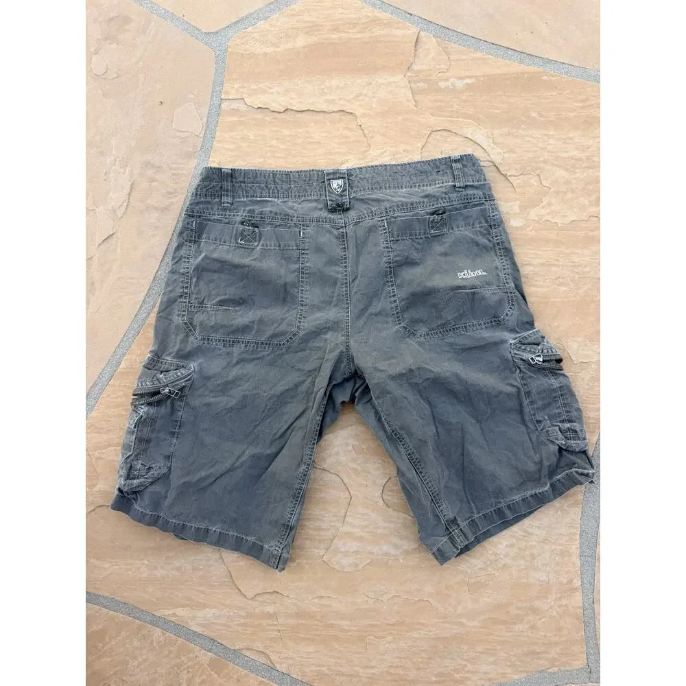 Kuhl Men's Ambush Cargo Shorts Khaki Vintage Patina Dye Size 36 Green